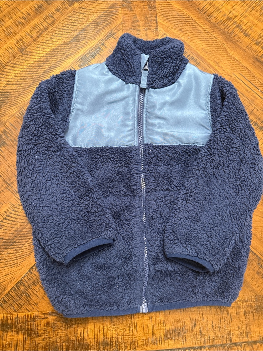 okie dokie Navy Sherpa Puffer Jacket